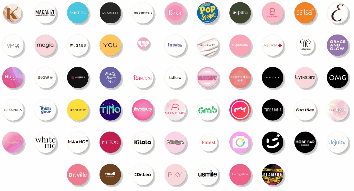 62 brand partner AHA Agency, antara lain Makarizo, Skintific, Scarlett, The Originote, Wardah, Y.O.U, Azarine, Facetology, Grace and Glow, Mukka, Grab, Meitu, Judydoll, TIMO, Pixy, dan Dr. Leo